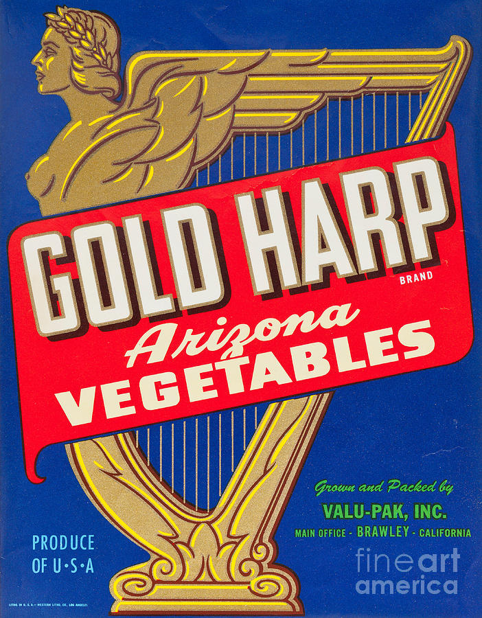 Vegetable Drawing - 1940s USA Vegetable Crate Label by Shawn Hempel