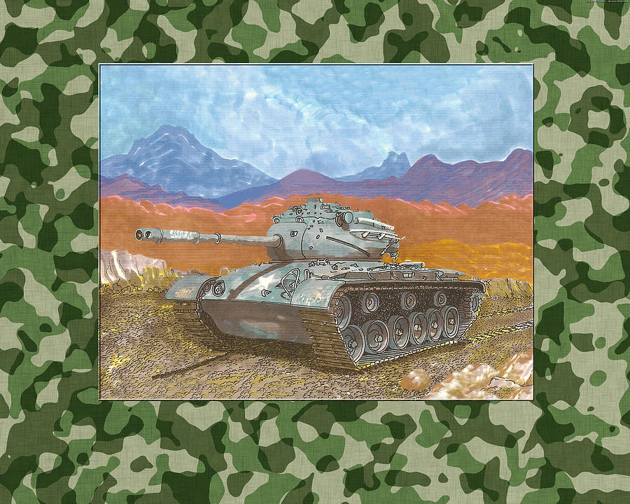 1942 General Patton M 47 Medium Tank Painting by Jack Pumphrey