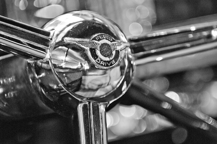1947 Chrysler New Yorker Town and Country Convertible Steering Wheel Photograph by Jill Reger