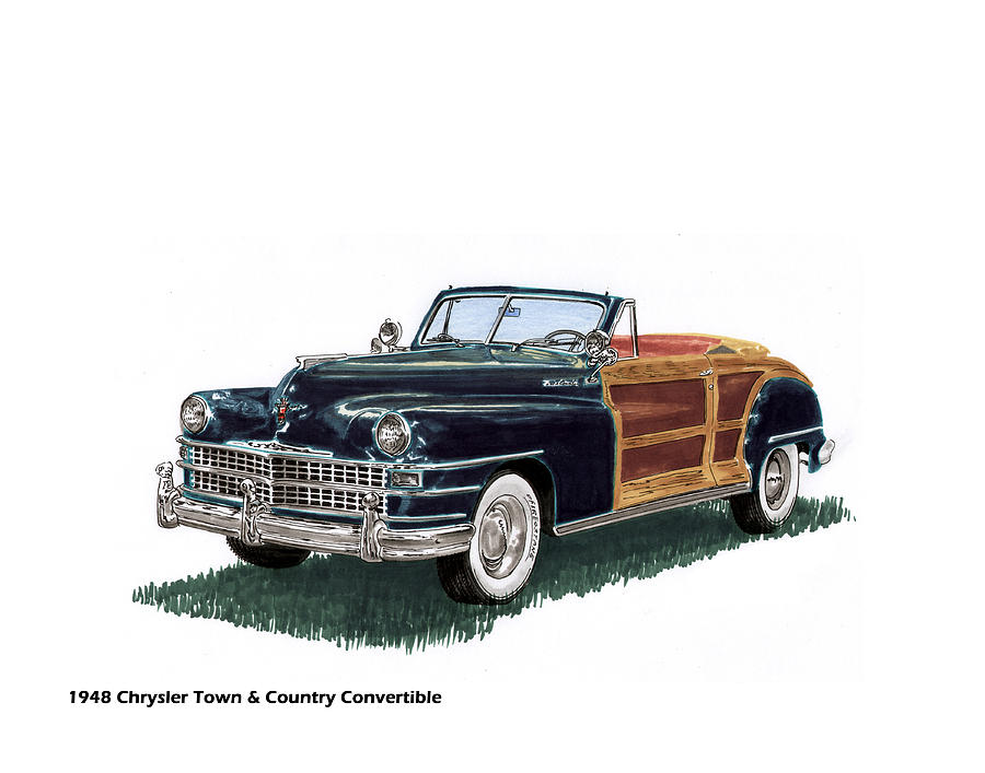 1948 Chrysler Town and Country Painting by Jack Pumphrey