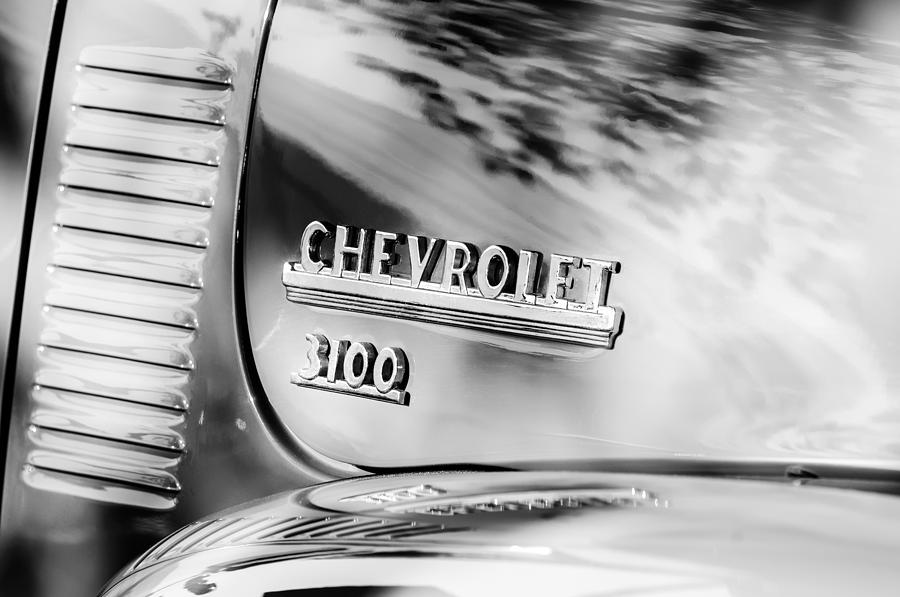 Car Photograph - 1949 Chevrolet 3100 Pickup Truck Emblem by Jill Reger