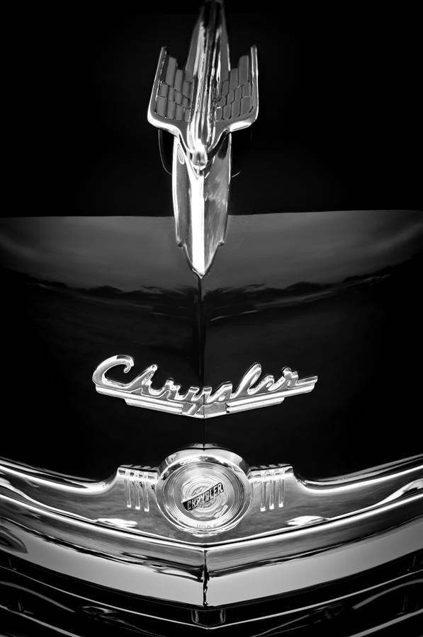 1949 Chrysler Town and Country Convertible Hood Ornament and Emblems Photograph by Jill Reger