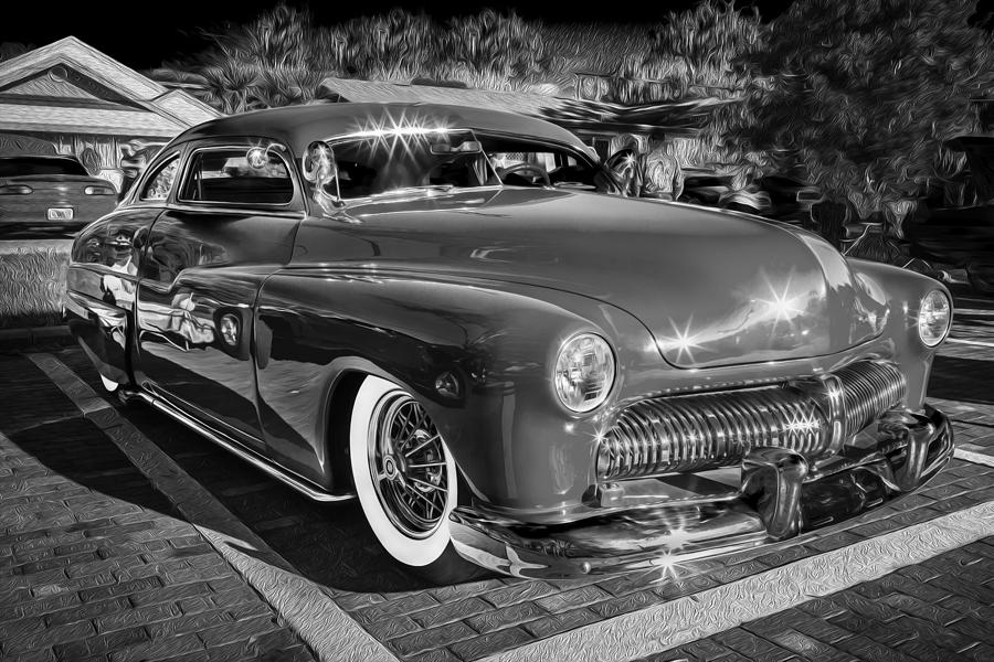 1949 Mercury Club Coupe BW   Photograph by Rich Franco