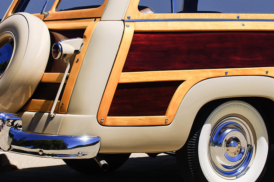 1950 Ford Custom Deluxe Station Wagon Rear End - Woodie Photograph by Jill Reger