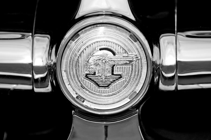 Black And White Photograph - 1950 Pontiac Grille Emblem by Jill Reger