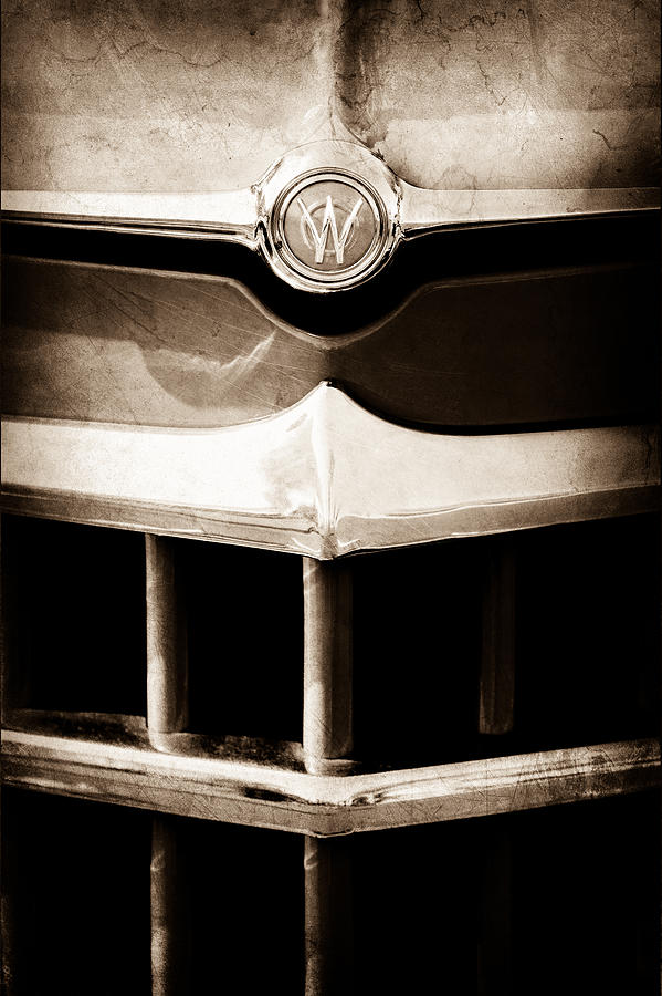 1950 Willys Overland Jeepster Hood Emblem Photograph by Jill Reger