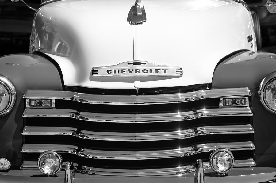 Car Photograph - 1952 Chevrolet Pickup Truck Grille Emblem by Jill Reger