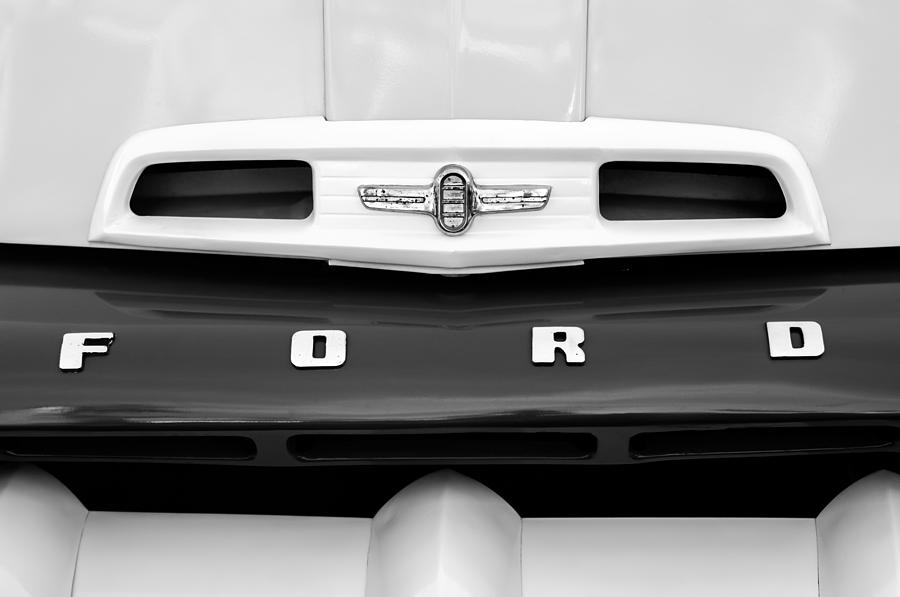 Car Photograph - 1952 Ford F-6 Pickup Truck Grille Emblem by Jill Reger
