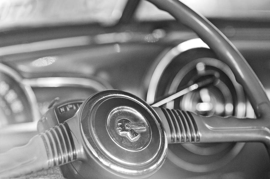 1952 Pontiac Chieftain Steering Wheel Emblem Photograph by Jill Reger