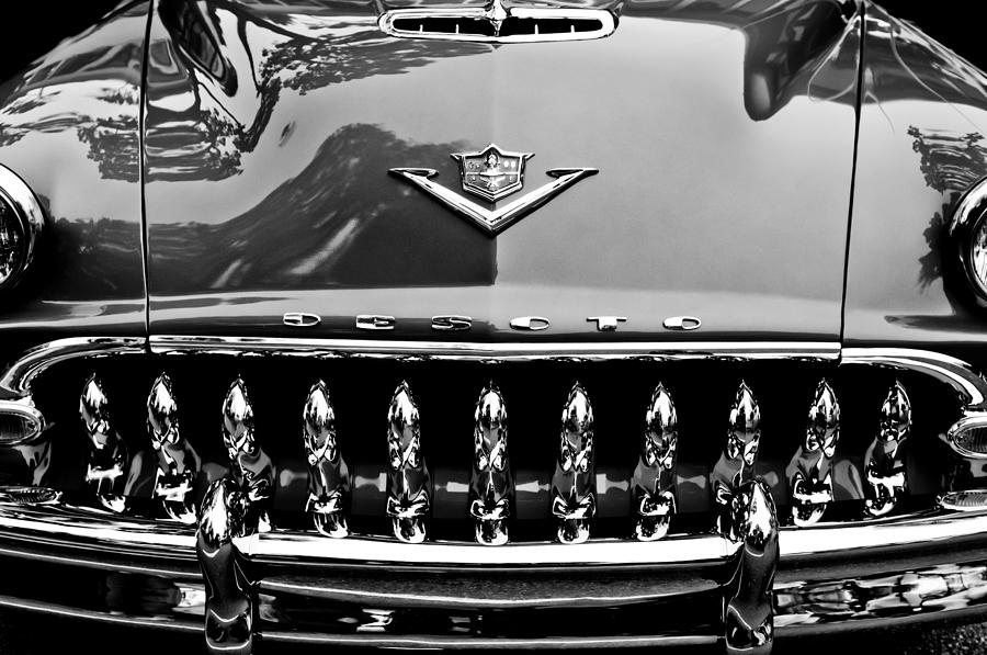 1955 Black & White Desoto Fireflite Vintage Classic Car Wall Art Framed Picture 