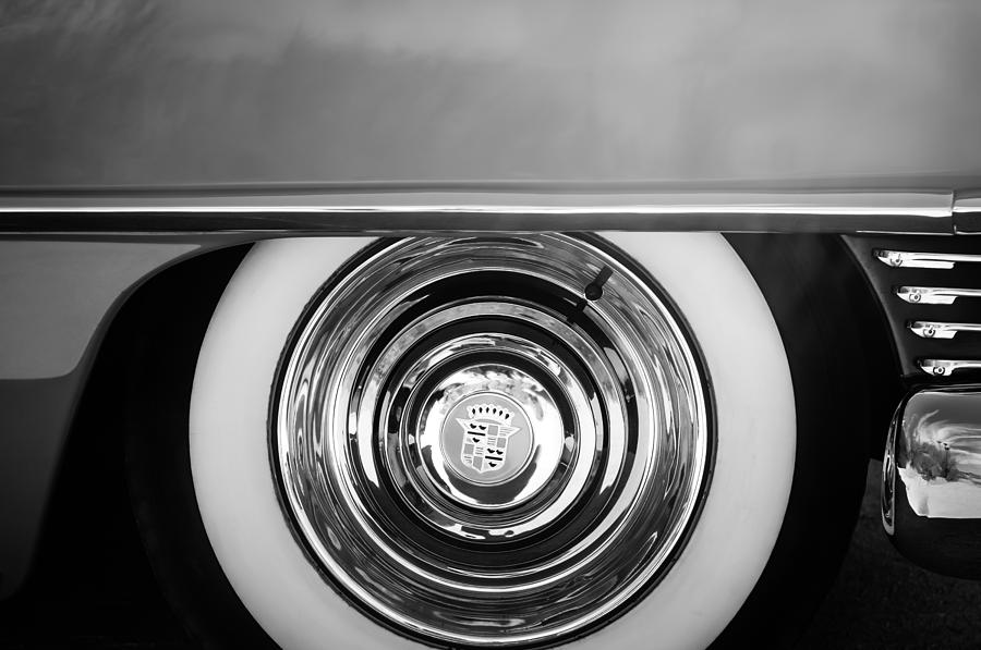 Car Photograph - 1954 Cadillac Coupe deVille Wheel Emblem by Jill Reger