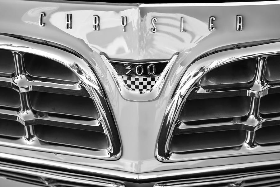 1955 Chrysler C-300 Grille Emblem Photograph by Jill Reger