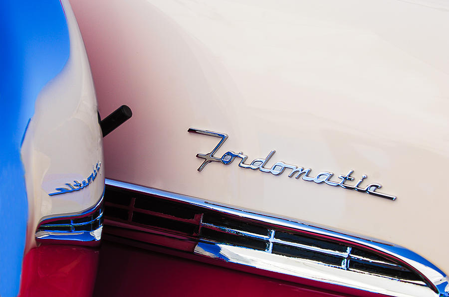 1955 Ford Crown Victoria Fordomatic Emblem Photograph by Jill Reger