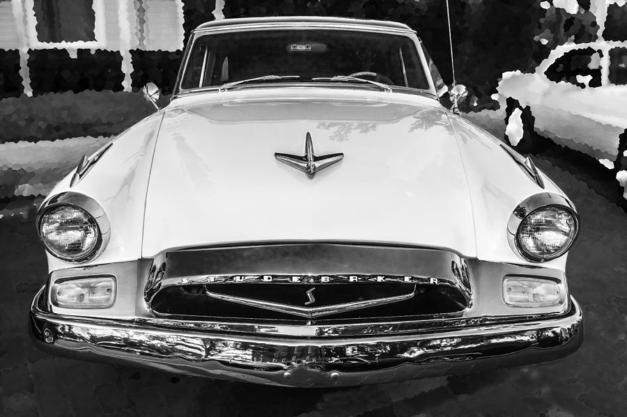 1955 Studebaker President BW Photograph by Rich Franco