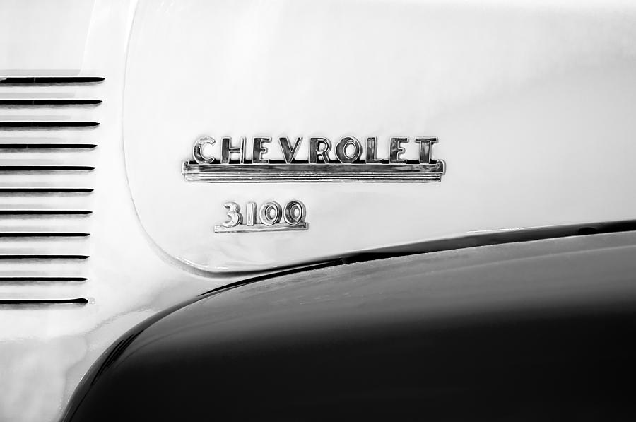Car Photograph - 1956 Chevrolet 3100 Pickup Truck Emblem by Jill Reger