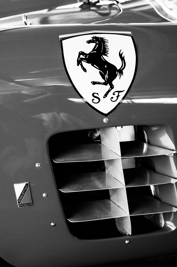 1956 Ferrari 500 TR Testa Rossa Side Emblem Photograph by Jill Reger