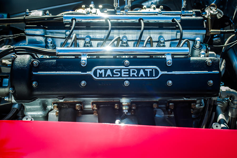 1956 Maserati 150S Engine Emblem Photograph by Jill Reger