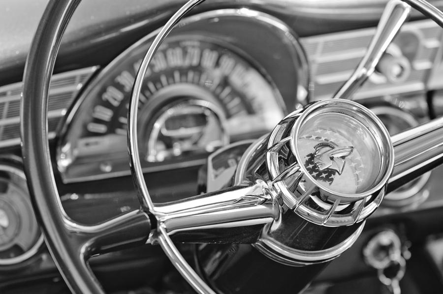 1956 Pontiac Chieftain Steering Wheel Photograph by Jill Reger