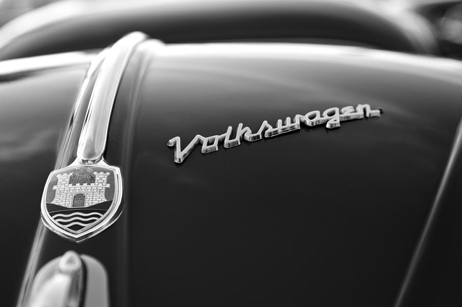 1956 Volkswagen VW Bug Hood Emblem #6 Photograph by Jill Reger