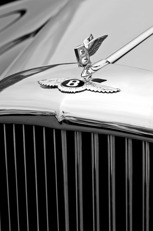 1957 Bentley S-Type Hood Ornament and Emblem Photograph by Jill Reger