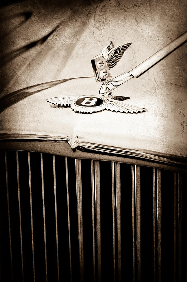 1957 Bentley S-Type Hood Ornament - Emblem Photograph by Jill Reger