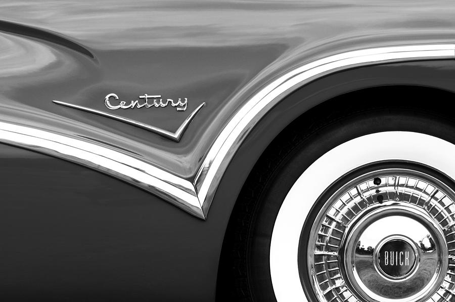 1957 Buick Century Convertible Wheel Emblem Photograph by Jill Reger