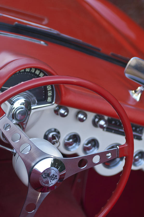 1957 Chevrolet Corvette Steering Wheel Photograph by Jill Reger