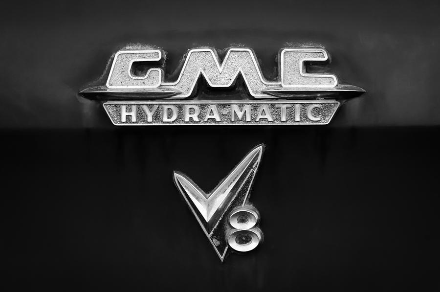 1957 GMC Hydra-Matic V8 Emblem Photograph by Jill Reger
