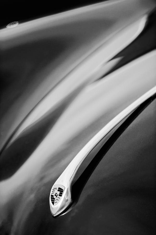 1957 Porsche Speedster 1600 Super Hood Emblem Photograph by Jill Reger