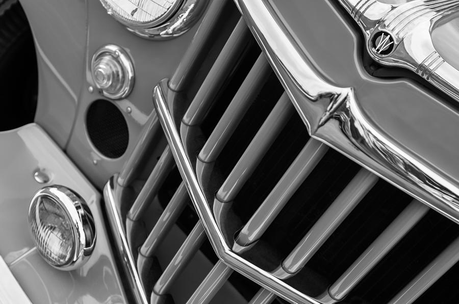 1957 Willys Jeep 6-226 Wagon Grille Emblem Photograph by Jill Reger