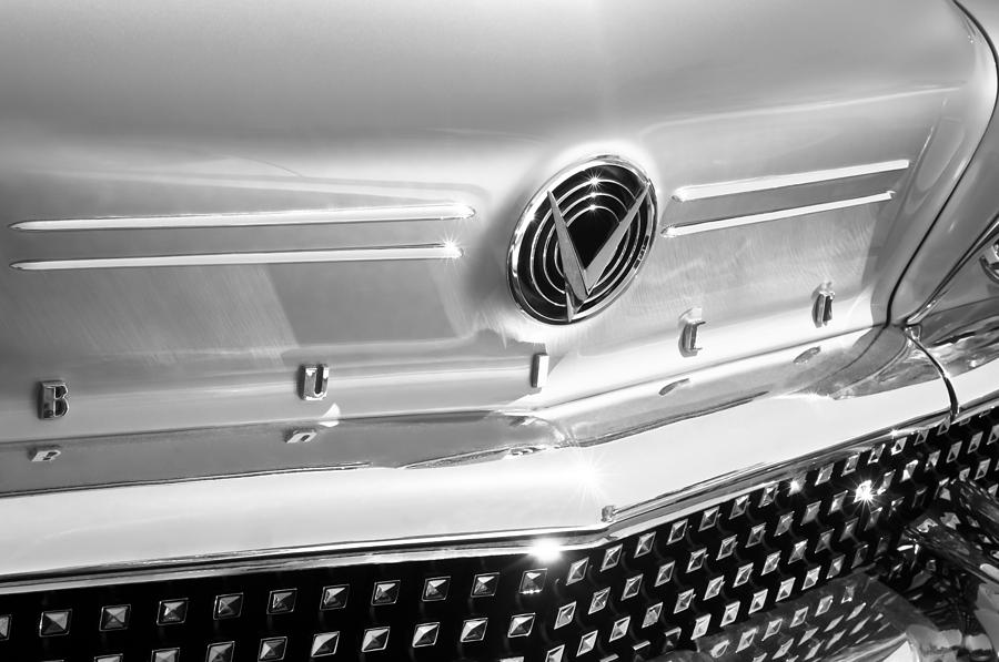 1958 Buick Roadmaster 75 Convertible Grille Emblem Photograph by Jill Reger