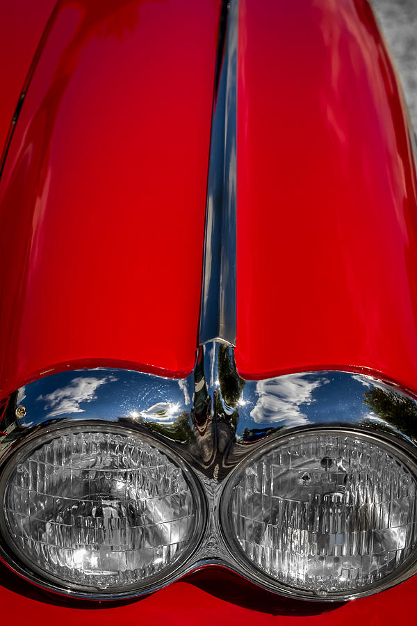 1958 Chevrolet Corvette Headlights Photograph by Ron Pate