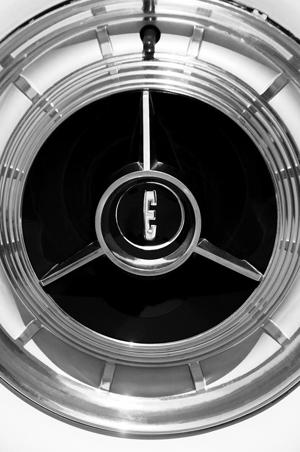 Car Photograph - 1958 Edsel Pacer Convertible Wheel Emblem by Jill Reger
