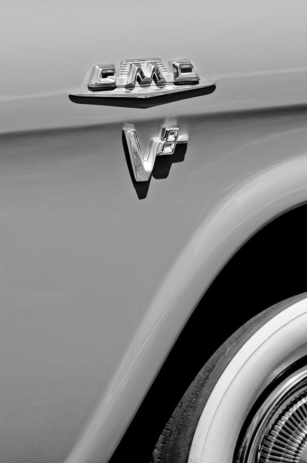 1958 GMC Series 101-S Pickup Truck Side Emblem Photograph by Jill Reger