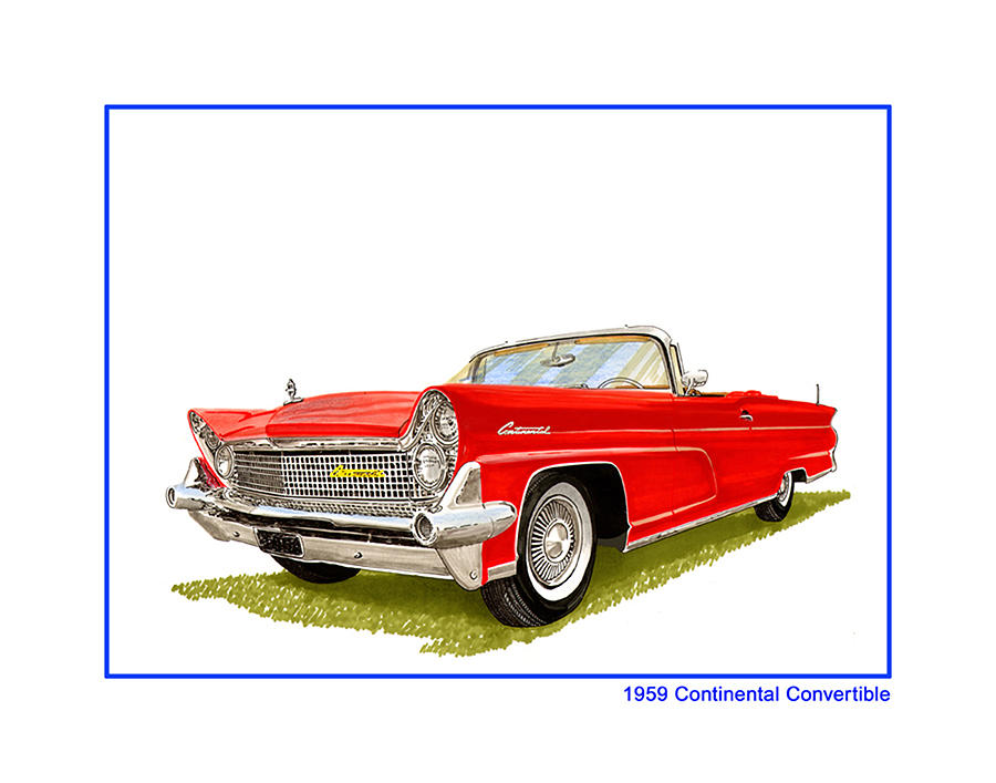 1959 Continental Convertible Painting by Jack Pumphrey
