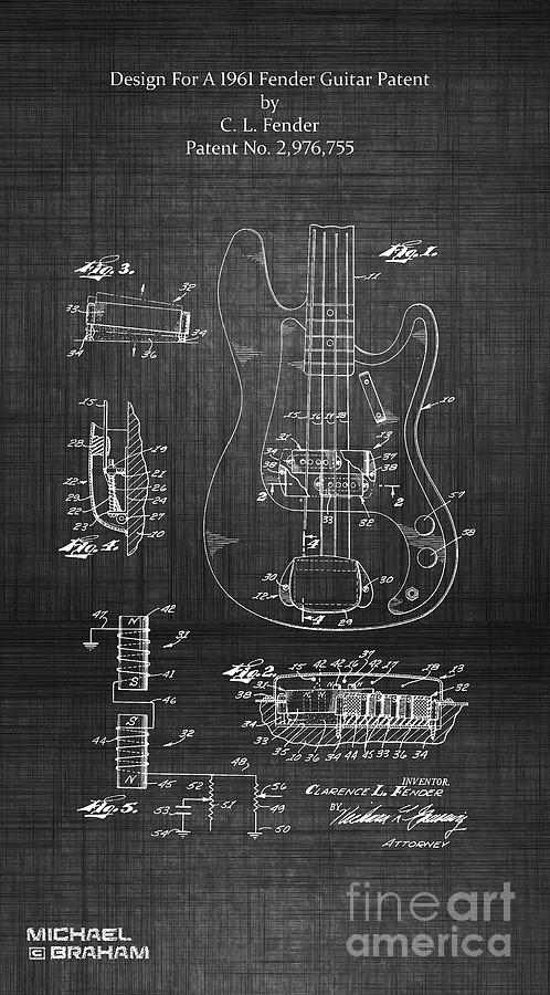 1961 Fender Guitar Photograph by Doc Braham