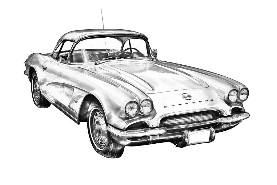 1962 Chevrolet Corvette Illustration Photograph by Keith Webber Jr
