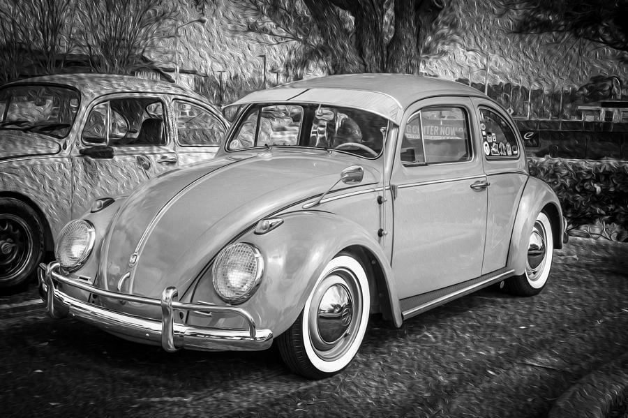 1962 Volkswagen Beetle VW Bug BW Photograph by Rich Franco