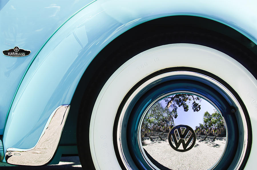 1962 Volkswagen VW Beetle Cabriolet Wheel Emblem Photograph by Jill Reger