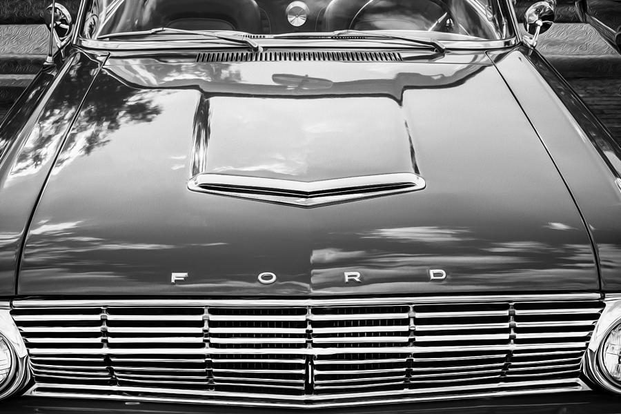 1963 Ford Falcon Sprint Convertible BW  #5 Photograph by Rich Franco