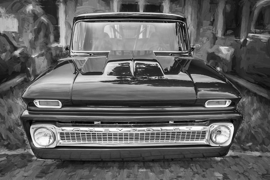 1964 Chevy C10 Pick up Truck Painted BW    Photograph by Rich Franco