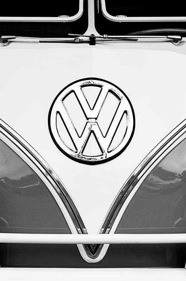 Car Photograph - 1964 Volkswagen VW Samba 21 Window Bus Emblem by Jill Reger