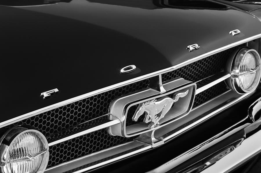 1965 Ford Mustang Grille Emblem Photograph by Jill Reger