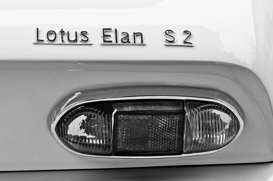 Black And White Photograph - 1965 Lotus Elan S2 Taillight Emblem by Jill Reger