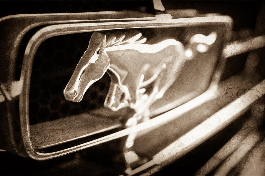 1965 Shelby Prototype Ford Mustang Grille Emblem #7 Photograph by Jill Reger