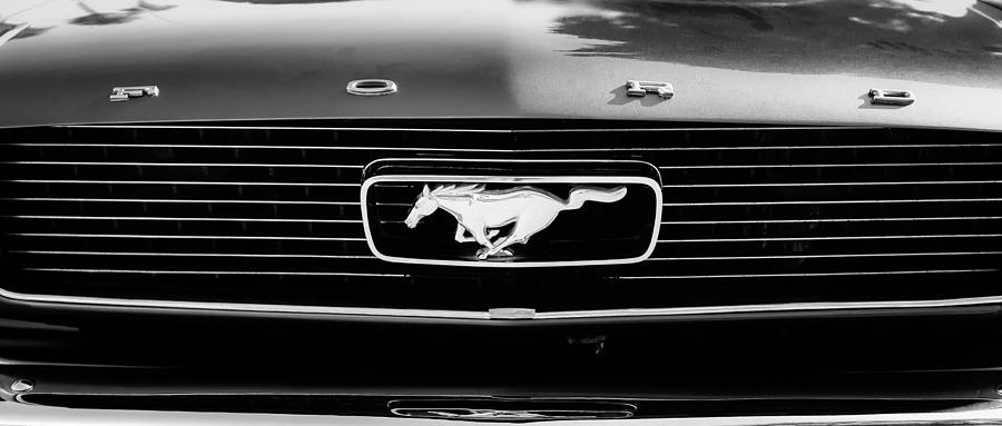 1966 Ford Mustang Grille Emblem Photograph by Jill Reger