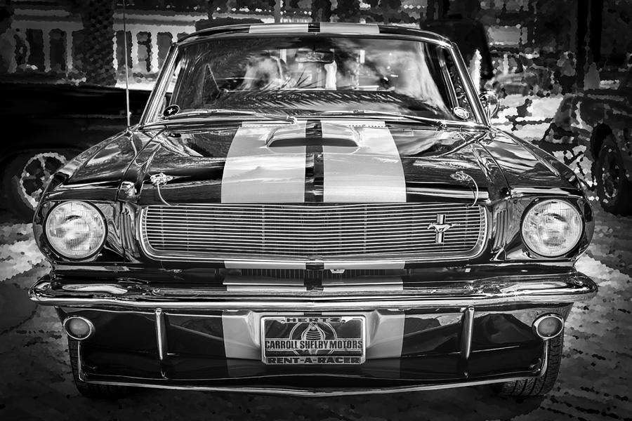 1966 Ford Shelby Mustang Hertz Edition BW Photograph by Rich Franco