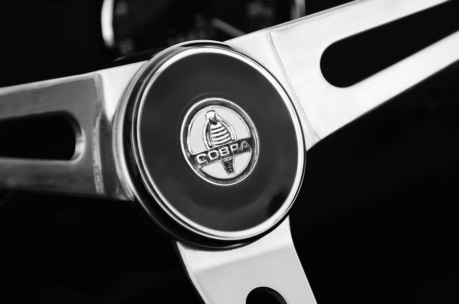 1966 Shelby Cobra 427 Steering Wheel Emblem Photograph by Jill Reger