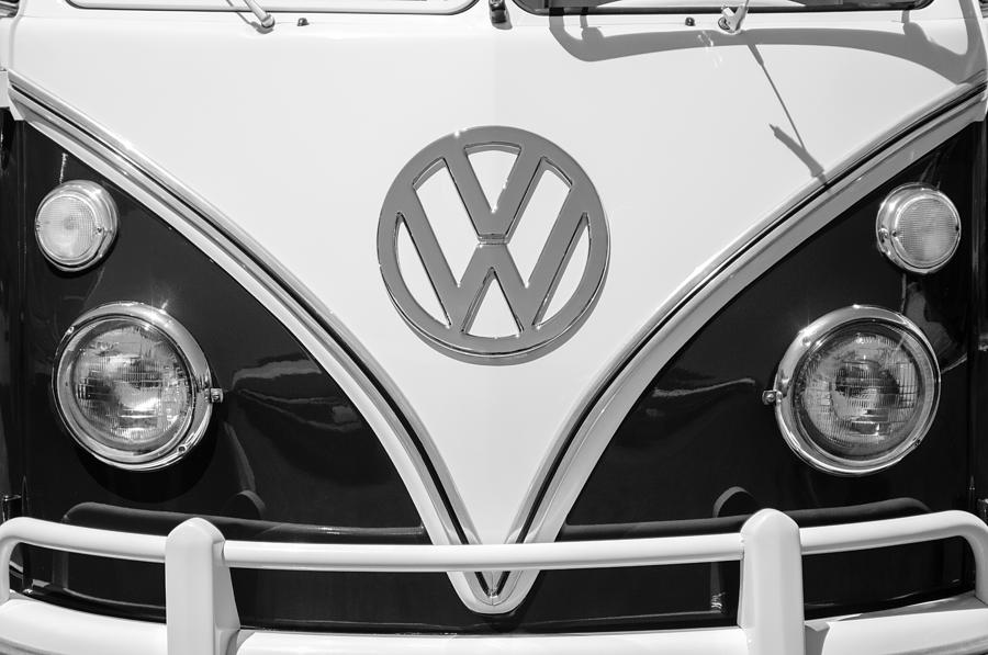 1966 Volkswagen VW 21 Window Microbus Emblem Photograph by Jill Reger