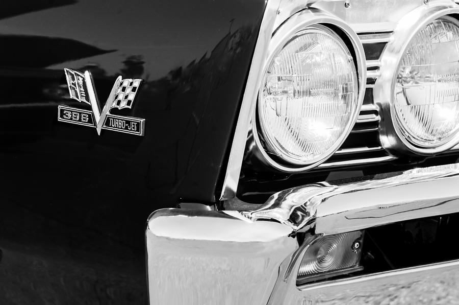 Black And White Photograph - 1967 Chevrolet Chevelle SS Emblem by Jill Reger